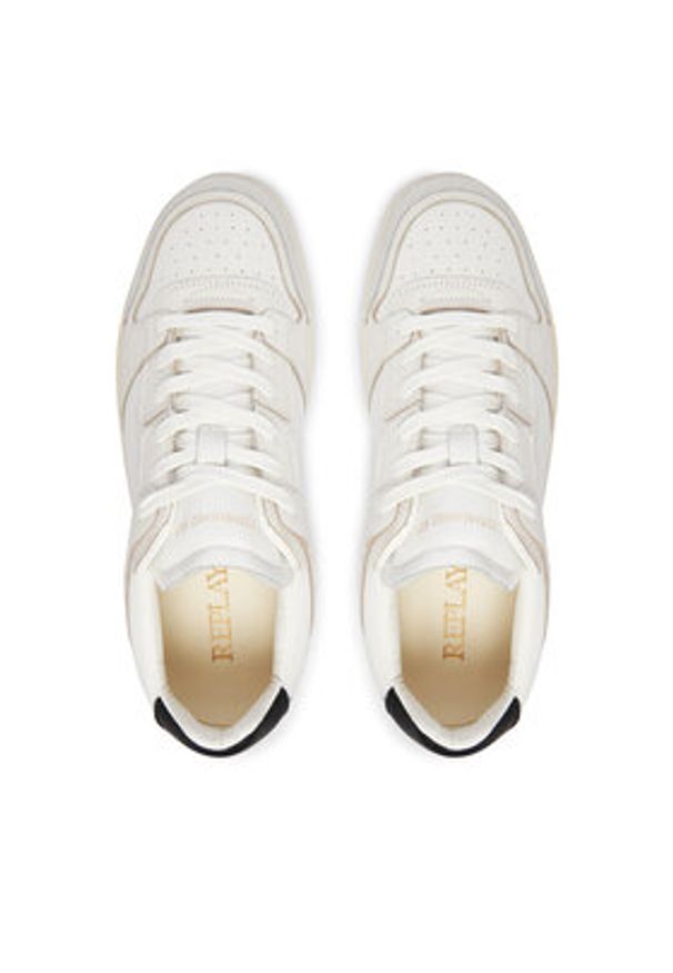 Replay - REPLAY Sneakersy GMZ7R .000.C0001L Biały. Kolor: biały. Materiał: skóra
