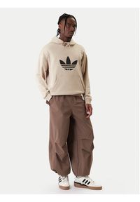 Adidas - adidas Bluza adicolor Trefoil KE0878 Beżowy Loose Fit. Kolor: beżowy. Materiał: bawełna #5