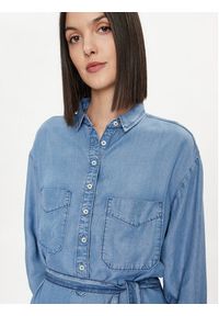 United Colors of Benetton - United Colors Of Benetton Sukienka koszulowa 4KHNDV085 Niebieski Regular Fit. Kolor: niebieski. Materiał: lyocell. Typ sukienki: koszulowe #4