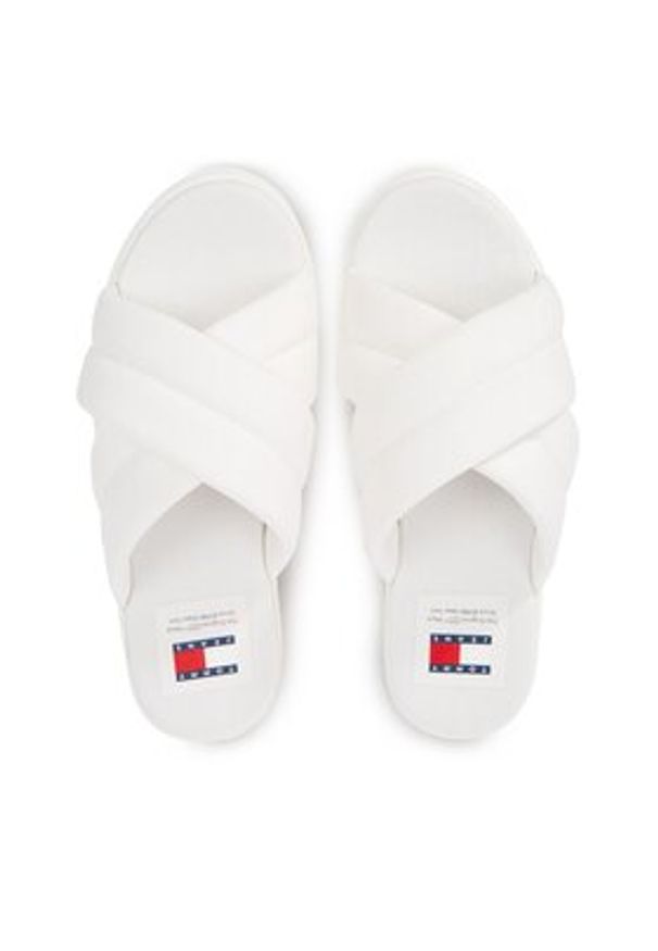 Tommy Jeans Klapki Tjw Lettering Flatform Sandal EN0EN02465 Écru. Materiał: materiał