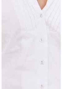 BARDOT - Bardot koszula damska kolor biały. Kolor: biały. Materiał: tkanina. Długość rękawa: krótki rękaw. Długość: krótkie