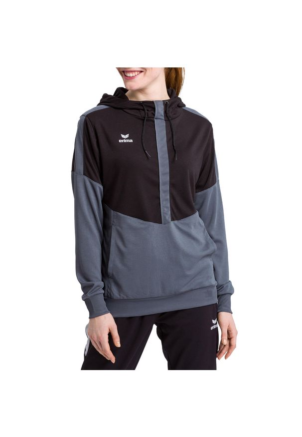ERIMA - Damska bluza z kapturem Erima Squad. Typ kołnierza: kaptur. Kolor: szary, wielokolorowy, czarny. Sport: piłka ręczna