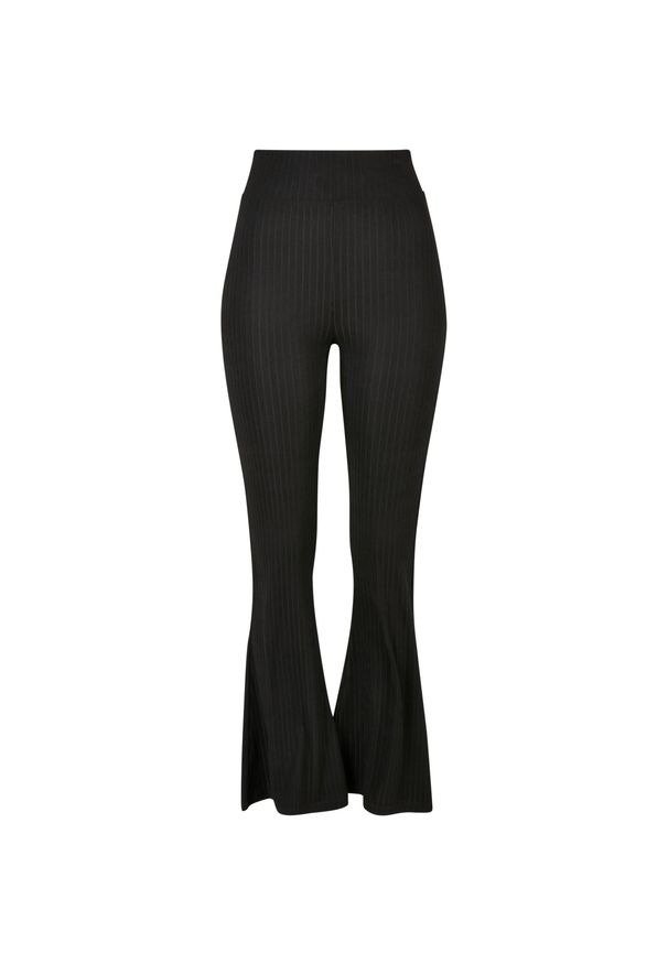 Damskie legginsy z wysokim stanem z flarą Urban Classics GT. Stan: podwyższony. Kolor: czarny. Materiał: prążkowany