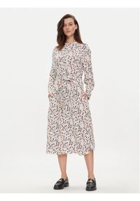 TOMMY HILFIGER - Tommy Hilfiger Sukienka koszulowa WW0WW41904 Écru Relaxed Fit. Materiał: wiskoza. Typ sukienki: koszulowe #1