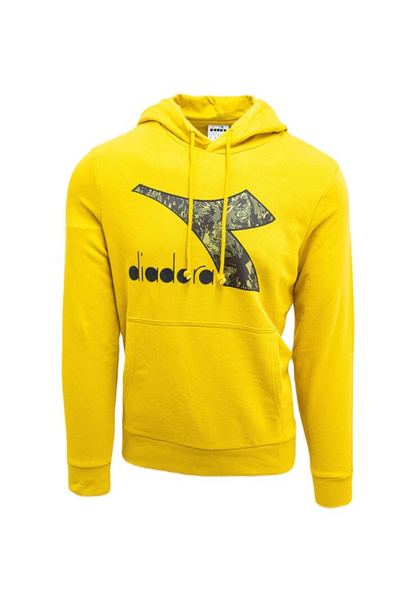 Bluza z kapturem Diadora Big Logo, Mężczyźni. Typ kołnierza: kaptur. Kolor: żółty. Materiał: bawełna, materiał