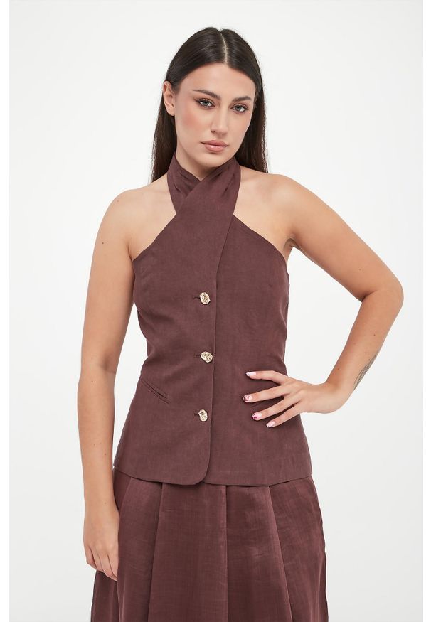 Marella - Top damski lniany Giorno MARELLA. Materiał: len