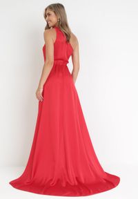 Born2be - Czerwona Asymetryczna Sukienka na Jedno Ramię z Kopertowym Dołem Emmellis. Kolor: czerwony. Typ sukienki: kopertowe, asymetryczne #3