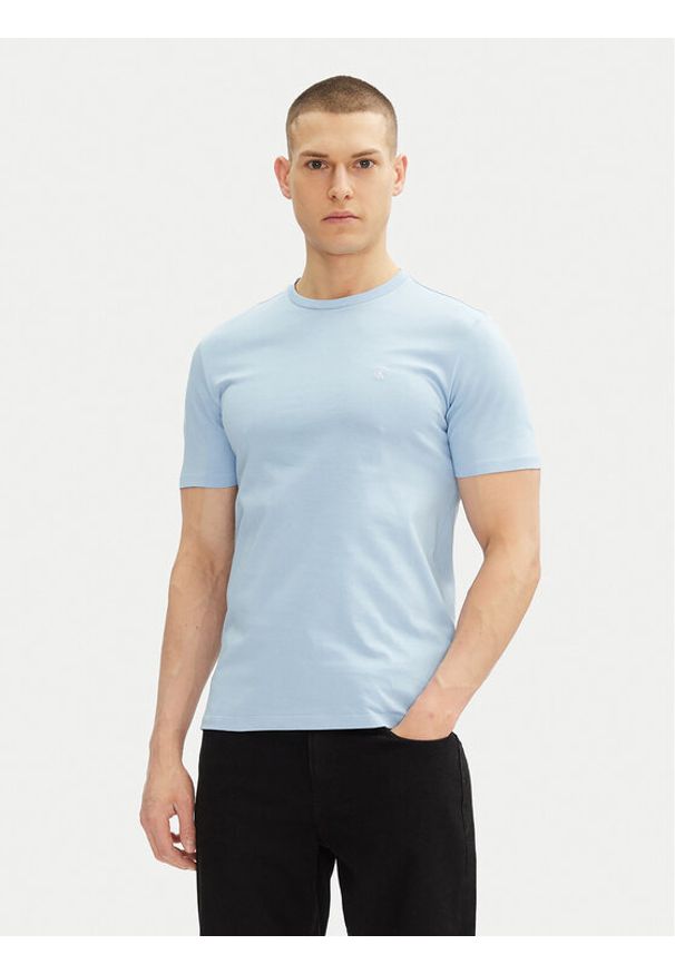 Calvin Klein Jeans T-Shirt LV040HM265 Niebieski Regular Fit. Kolor: niebieski. Materiał: bawełna