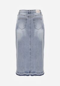 Renee - Niebieska Spódnica z Jeansu z Bawełną High Waist o Asymetrycznym Kroju Vikisla. Stan: podwyższony. Kolor: niebieski. Materiał: bawełna, jeans #7