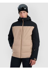 4f - 4F Kurtka narciarska membrana 10000 męska - beżowa 3XL. Kolor: beżowy. Materiał: tkanina, poliester, materiał. Wzór: gładki. Sezon: zima #1