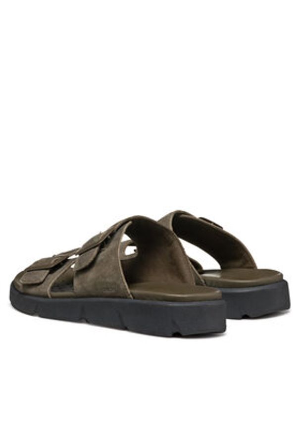 Geox Klapki U Xand 2S U46BGA 00032 C3009 Khaki. Kolor: brązowy. Materiał: skóra, nubuk