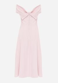 Born2be - Różowa Koktajlowa Sukienka VICES Hiszpanka o Rozkloszowanym Kroju Diolora. Typ kołnierza: dekolt hiszpanka. Kolor: różowy. Materiał: poliester. Typ sukienki: rozkloszowane. Styl: wizytowy #6