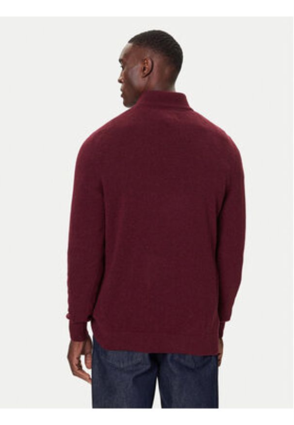 Barbour Sweter Tisbury MKN1187RE53 Bordowy Regular Fit. Kolor: czerwony. Materiał: wełna
