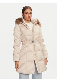 Guess Płaszcz zimowy New Olga W4BL40 WEX52 Beżowy Regular Fit. Kolor: beżowy. Materiał: syntetyk. Sezon: zima