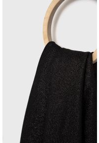 Lauren Ralph Lauren Szal damski kolor czarny melanżowy. Kolor: czarny. Materiał: tkanina. Wzór: melanż