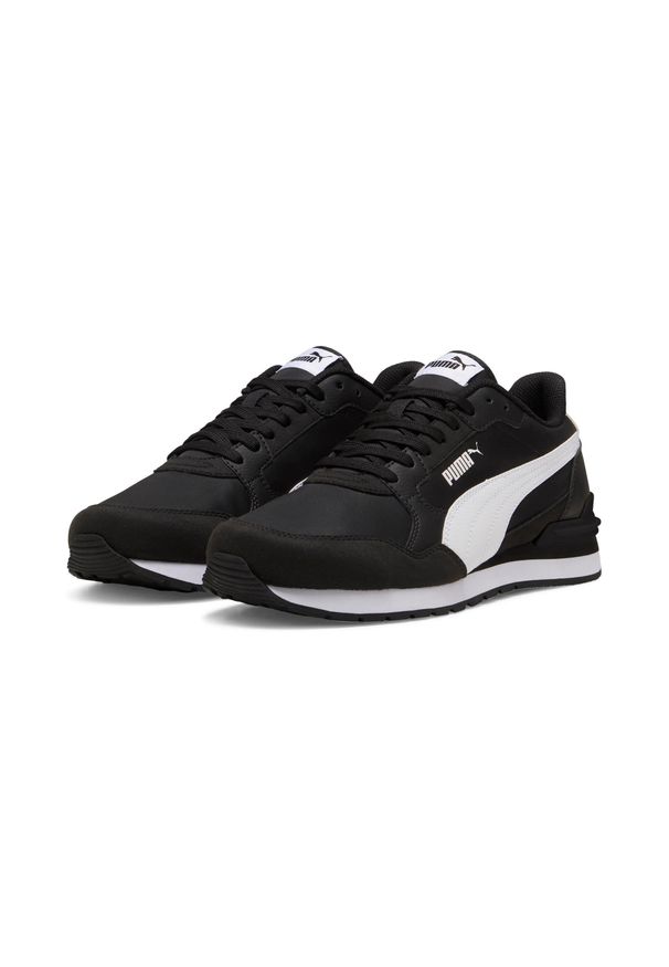 Buty do chodzenia męskie Puma ST Runner v4 NL Black White. Materiał: zamsz, skóra. Szerokość cholewki: normalna. Sport: turystyka piesza