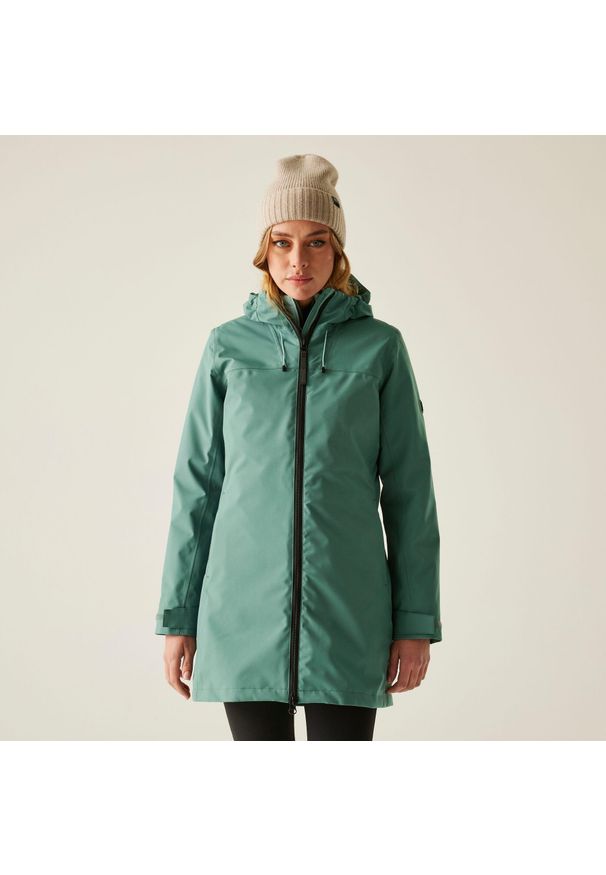 Regatta - Kurtka zimowa damska 3 w 1 Denbury. Kolor: zielony. Materiał: materiał, puch. Sezon: zima. Sport: turystyka piesza