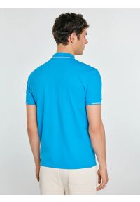 Big-Star - Koszulka męska polo niebieska Polian 401. Typ kołnierza: polo. Kolor: niebieski. Materiał: dzianina, bawełna. Wzór: haft, paski, ze splotem. Styl: sportowy #4