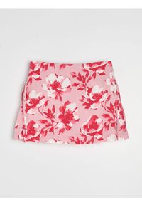Sinsay - Wiskozowa spódnica mini z motywem kwiatowym - wielobarwny. Materiał: wiskoza. Wzór: kwiaty #1