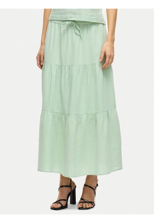 Vila Spódnica maxi Lania 14105428 Zielony Regular Fit. Kolor: zielony. Materiał: bawełna