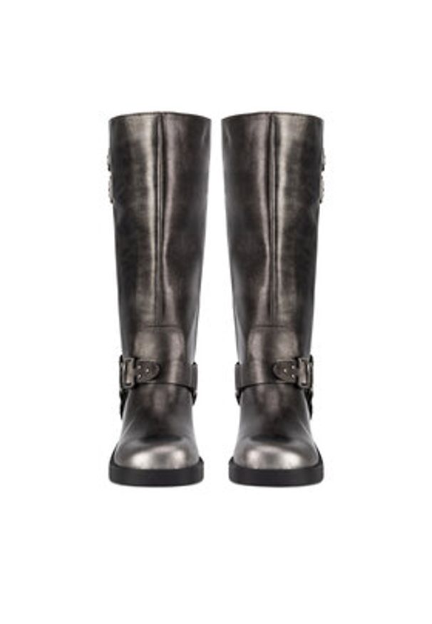 Jenny Fairy Kozaki HY96158-9 Srebrny. Kolor: srebrny. Materiał: materiał