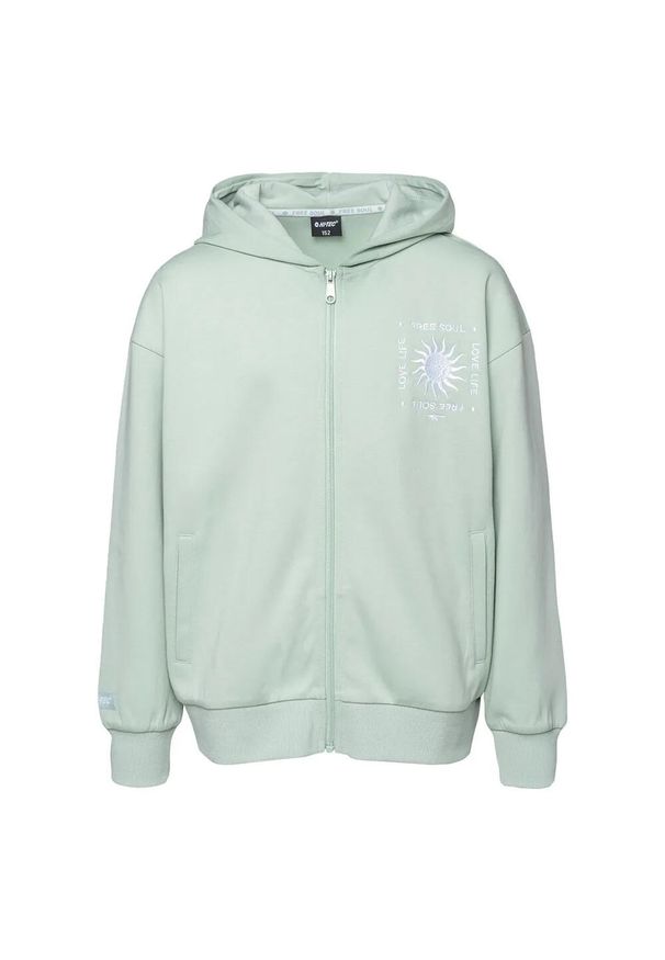 Hi-tec - Bluza Dziecięca Rigel Full Zip Hoodie. Kolor: zielony. Sport: turystyka piesza