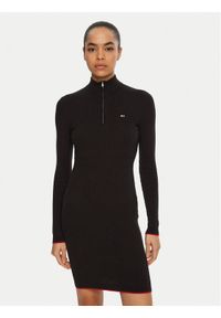 Tommy Jeans Sukienka dzianinowa DW0DW19490 Czarny Slim Fit. Kolor: czarny. Materiał: syntetyk, bawełna #1