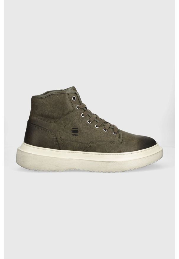 G-Star RAW - G-Star Raw sneakersy DEXTER MID NUB kolor zielony 2242048701.OLV. Zapięcie: sznurówki. Kolor: zielony. Materiał: guma