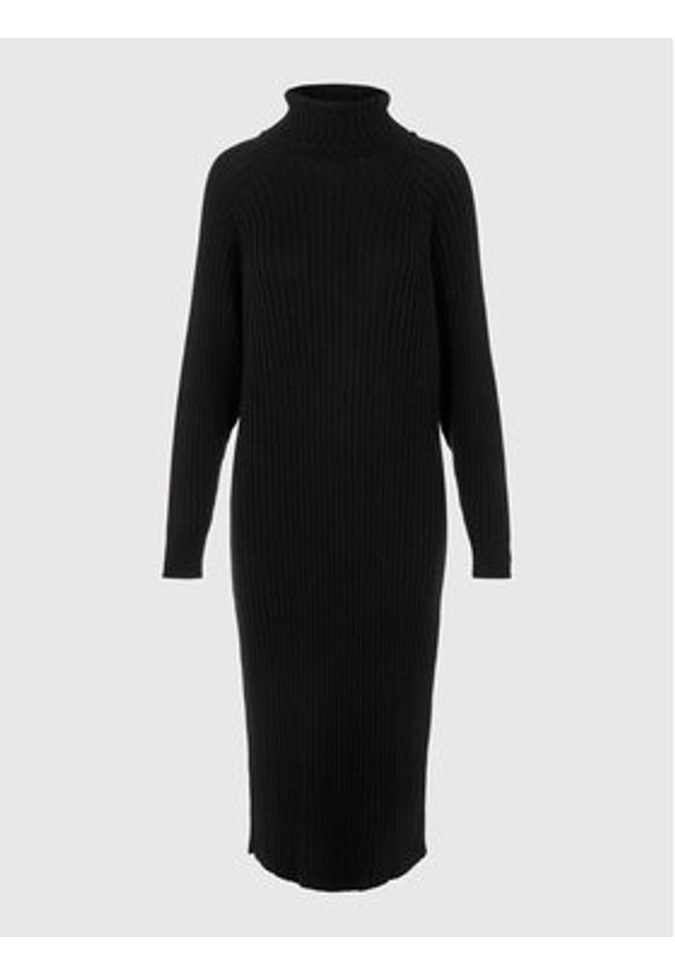 YAS Sukienka dzianinowa Mavi 26028660 Czarny Relaxed Fit. Kolor: czarny. Materiał: dzianina, syntetyk