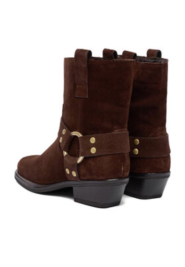 Badura Botki EO-25FW109 Brązowy. Kolor: brązowy. Materiał: zamsz, skóra