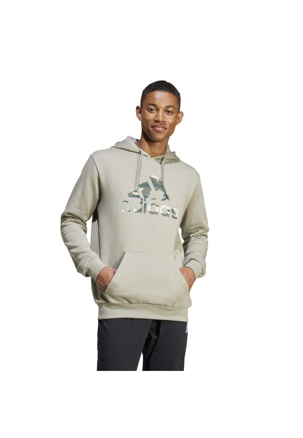 Adidas - Bluza z kapturem męska ADIDAS Gym & Pilates. Typ kołnierza: kaptur. Kolor: szary, wielokolorowy, brązowy, zielony. Materiał: bawełna, włókno, materiał. Sport: joga i pilates