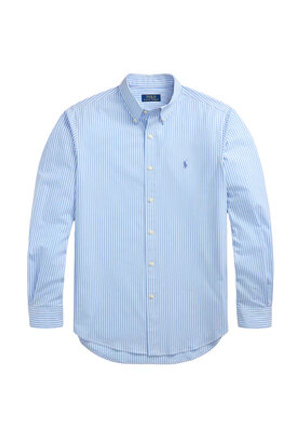 Polo Ralph Lauren Koszula 710929344018 Błękitny Slim Fit. Typ kołnierza: polo. Kolor: niebieski. Materiał: bawełna