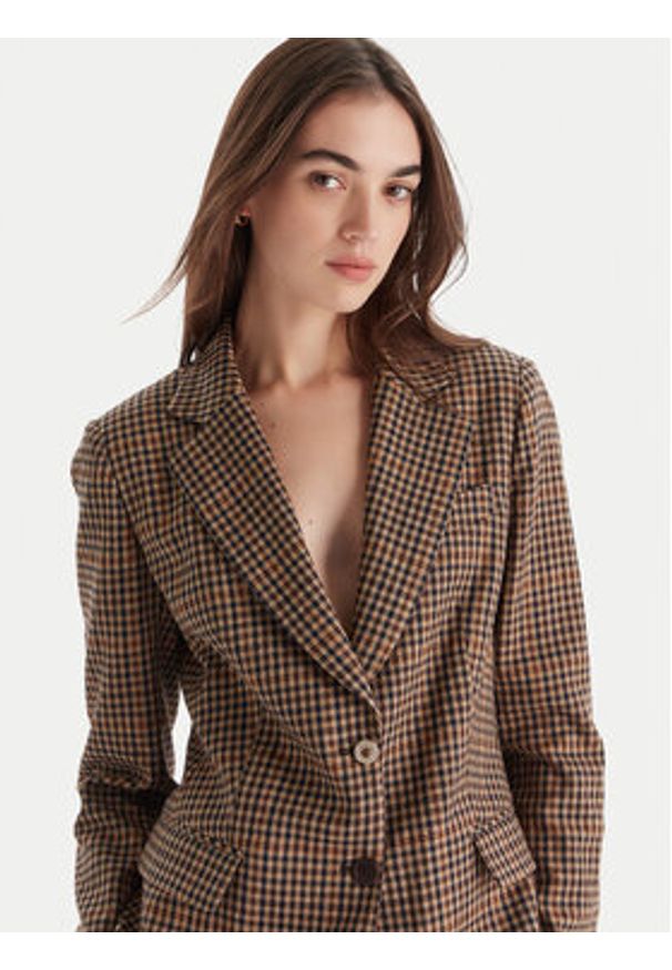 Liu Jo Marynarka MF5158 T4335 Brązowy Regular Fit. Kolor: brązowy. Materiał: syntetyk