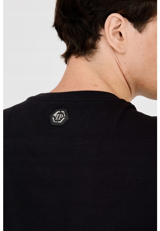Philipp Plein - PHILIPP PLEIN T-shirt męski z dużym logo. Kolor: czarny