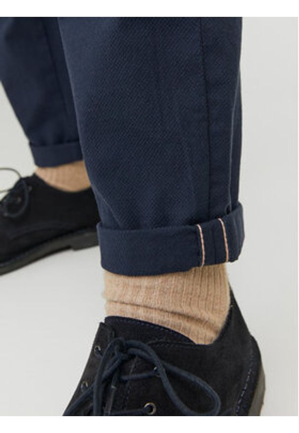 Jack & Jones - Jack&Jones Chinosy Marco 12206198 Granatowy Slim Fit. Kolor: niebieski. Materiał: bawełna