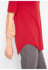 Długi shirt, krótki rękaw bonprix czerwony. Kolor: czerwony. Materiał: wiskoza. Długość rękawa: krótki rękaw. Długość: krótkie #2