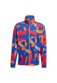 Adidas - Bluza Terrex Multi Printed Full-Zip Fleece. Kolor: różowy, niebieski, wielokolorowy. Materiał: polar, materiał