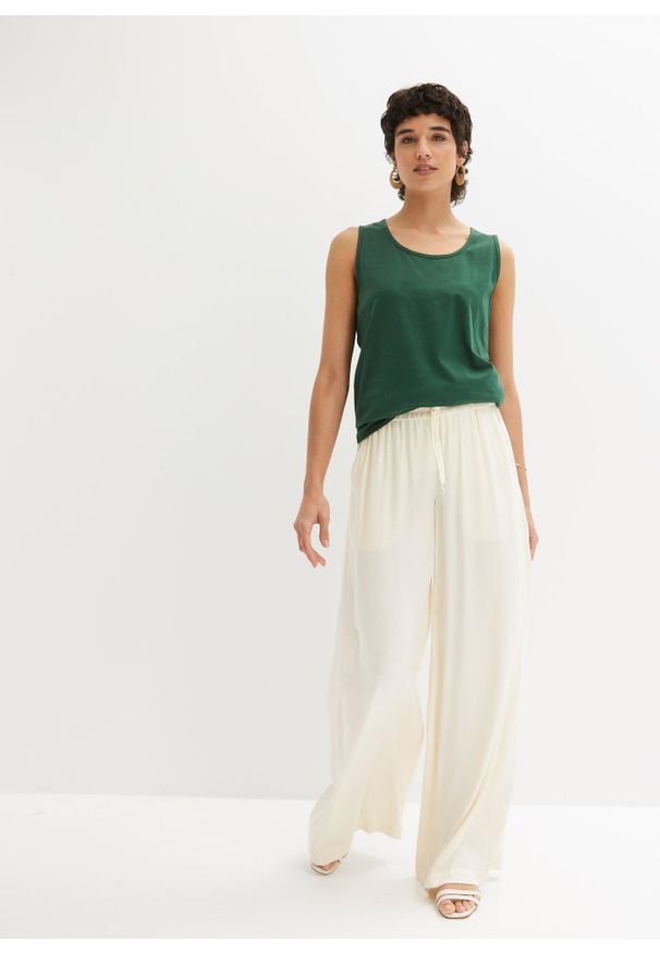 bonprix - Długi top (2 szt.). Kolor: zielony. Materiał: bawełna. Długość: długie