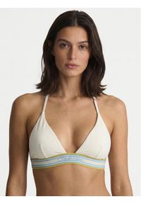 Calvin Klein Swimwear Góra od bikini LV00Q61214 Kremowy. Kolor: kremowy. Materiał: syntetyk #1