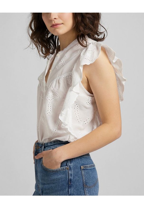 Lee - LEE FEMININE WOVEN TOP DAMSKA BLUZKA ECRU L49YZKNQ 112111153