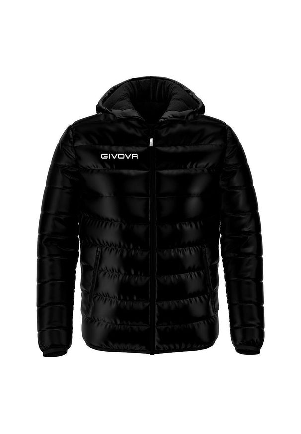 Kurtka sportowa Givova Olanda 3XL dla mężczyzn - Komfort i styl. Typ kołnierza: kaptur. Kolor: czarny. Sport: piłka nożna