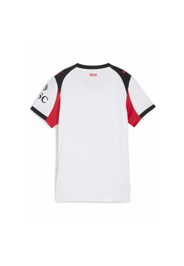 Puma - Damska koszulka wyjazdowa AC Milan 25/26 PUMA White For All Time Red. Kolor: biały, czerwony, wielokolorowy