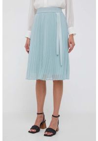 JOOP! - Joop! spódnica kolor turkusowy mini rozkloszowana. Kolor: turkusowy. Materiał: tkanina, materiał #1