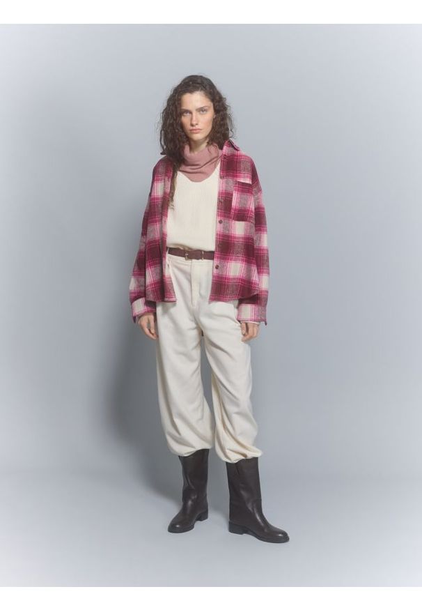 Reserved - Koszula w kratę - wielobarwny. Materiał: tkanina