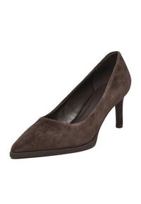Gino Rossi - GINO ROSSI Szpilki EO-INTI-2635-1 Brązowy. Kolor: brązowy. Materiał: zamsz, skóra. Obcas: na szpilce #9