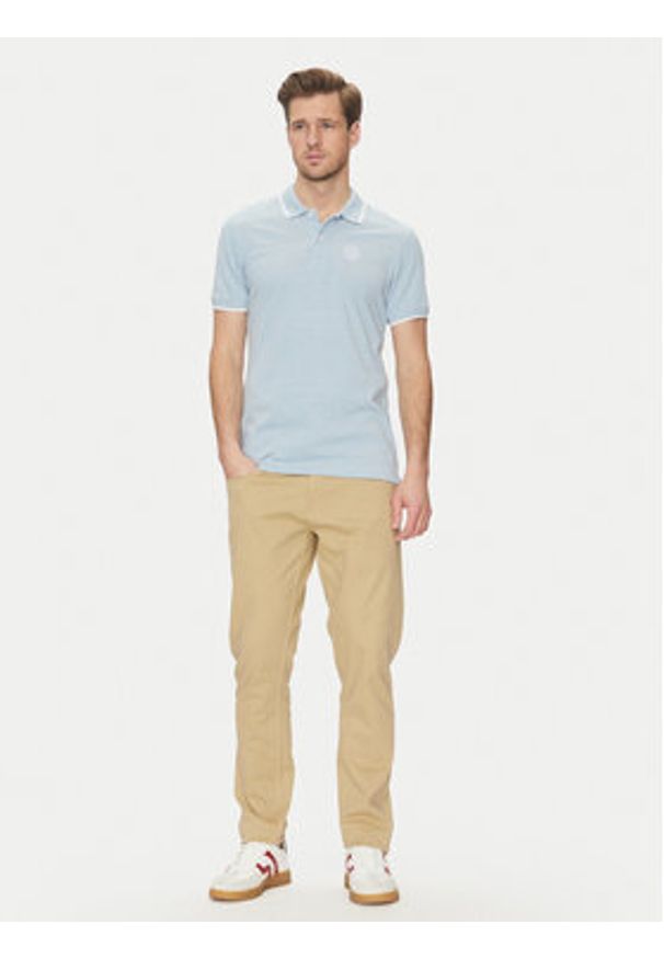 Blend Polo 20708180 Błękitny Regular Fit. Typ kołnierza: polo. Kolor: niebieski. Materiał: bawełna