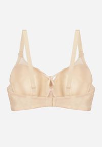 Renee - Jasnobeżowy Biustonosz z Koronki z Sercem z Cyrkonii Adrievianna. Kolor: beżowy. Materiał: koronka. Wzór: koronka #3