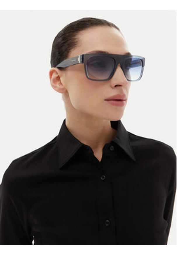 Trussardi Jeans - Trussardi Okulary przeciwsłoneczne TSM9061 Granatowy. Kolor: niebieski