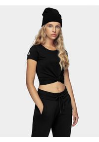 4f - T-shirt damski z kolekcji LIME LINE. Kolor: czarny. Materiał: bawełna, dzianina #1