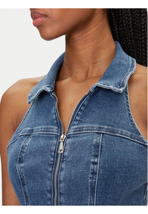 Guess Kombinezon W5GD1C D4LT0 Niebieski Regular Fit. Kolor: niebieski. Materiał: bawełna, jeans